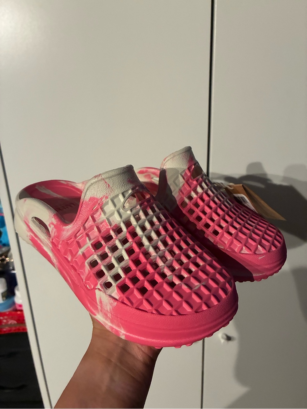 Kids Pink and White Slip-On Sandal Clogs - Lightweight Play Shoes